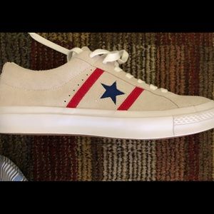 NIB Converse Academy Ox White Red/Blue sz 10.5